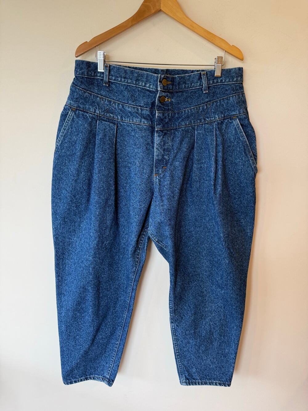 Vintage 80’s Lee Mom Jeans Women Size 22W Blue Denim Pleated Medium Wash Cotton